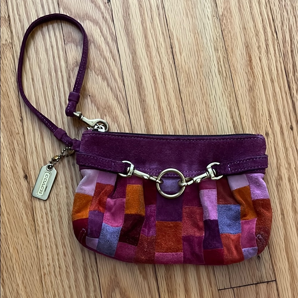 Coach Purple and Pink Patchwork Clutch